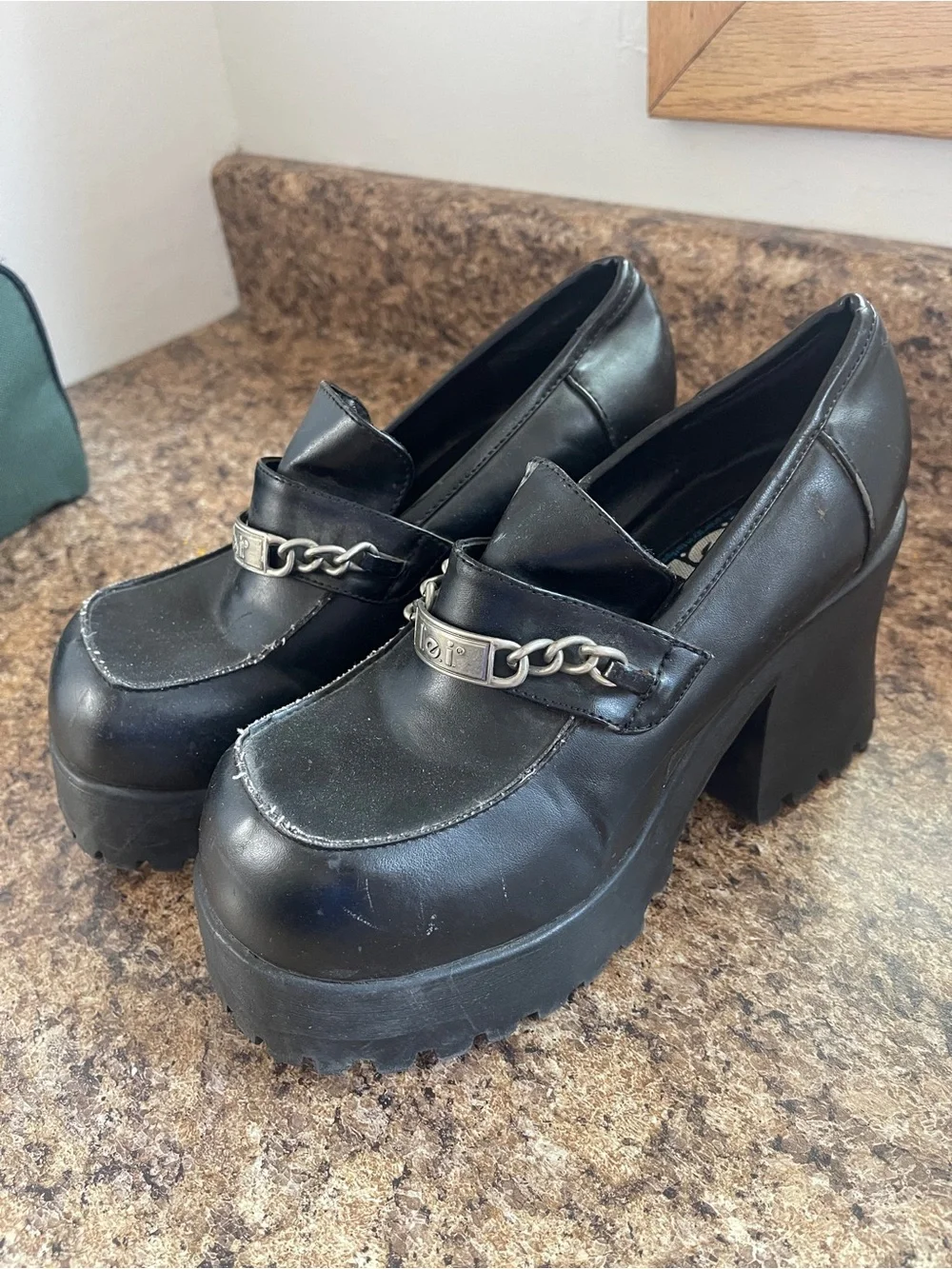 British Women's platform Pumps Creeper Heel Comfort Ladies Loafer Pumps 5.5